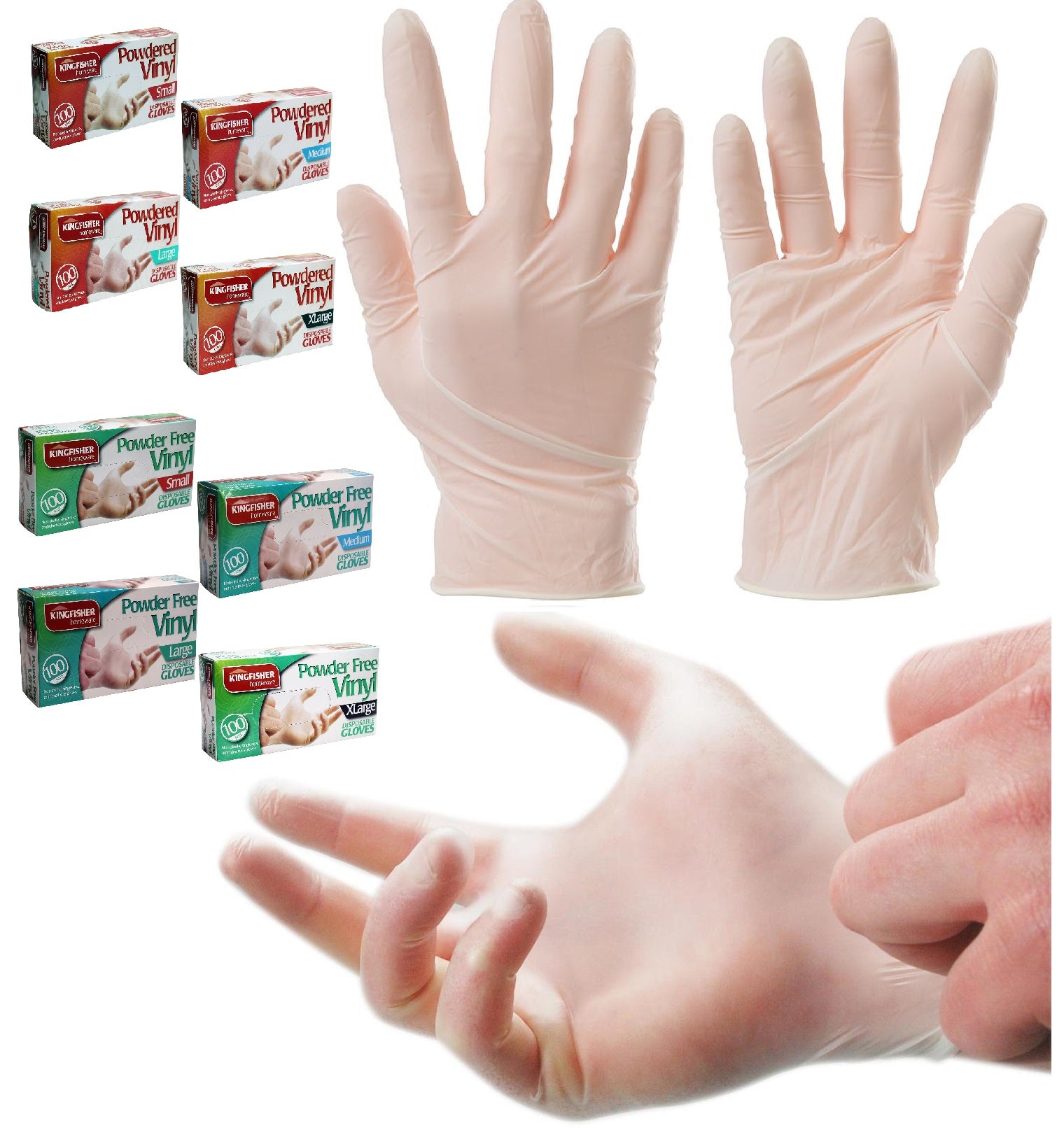 100 Vinyl Gloves Medical Disease Germs Powder Free Protection Hygiene Disposable 100 Vinyl Gloves Medical Disease Germs Powder Free Protection Hygiene Disposable